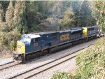 CSX 812 is on the lead of a loaded coal train